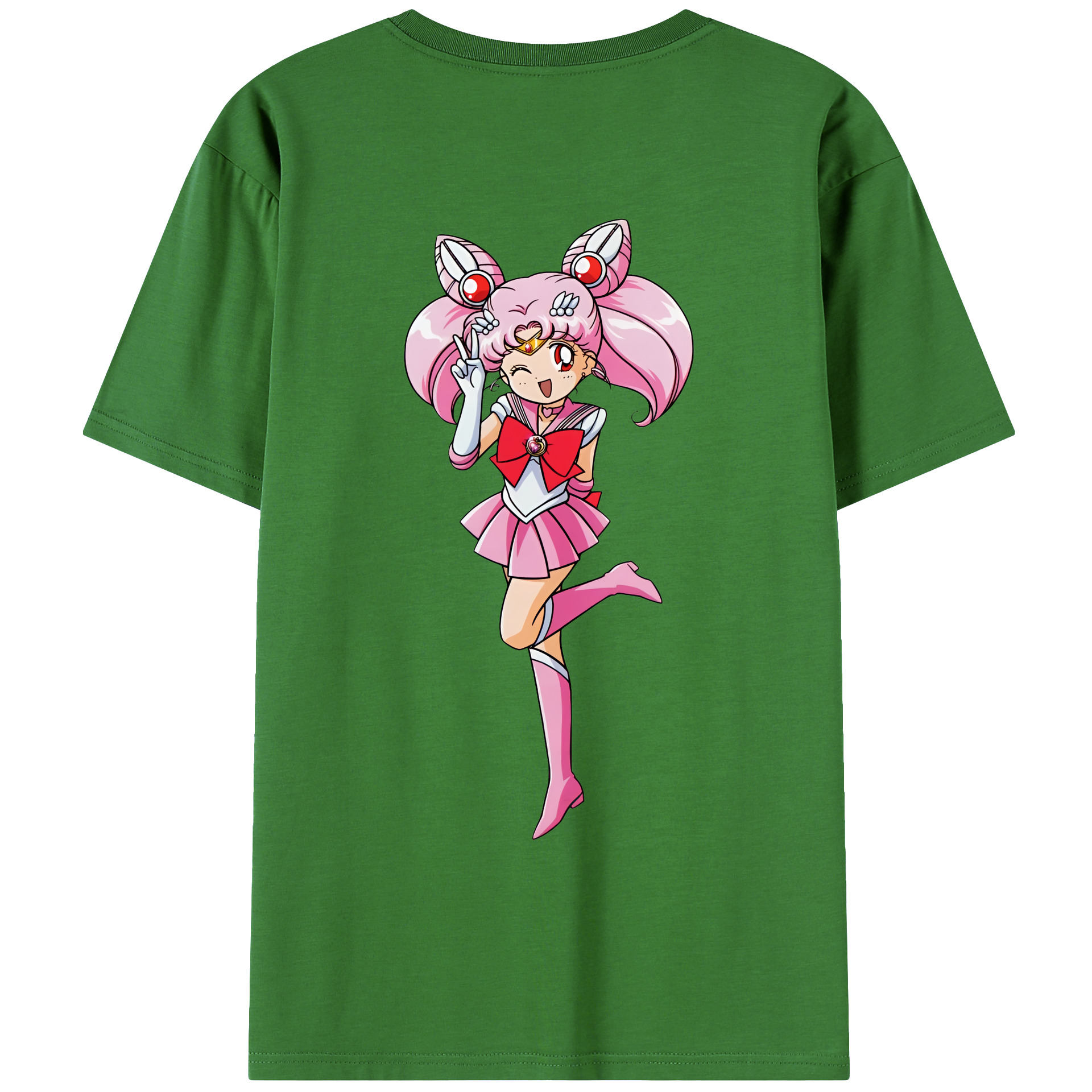 （画像用） 美少女戦士セーラームーン ちびうさ Sailor Moon Chibiusa Tsukino Usagi Small Lady Serenity レディース半袖Tシャツ(バックプリント)